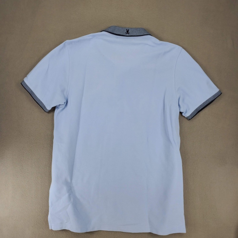 Psycho Bunny Polo Shirt Mens 5 Light Blue Pima Cotton Short Sleeve Contrast Trim - Picture 4 of 6